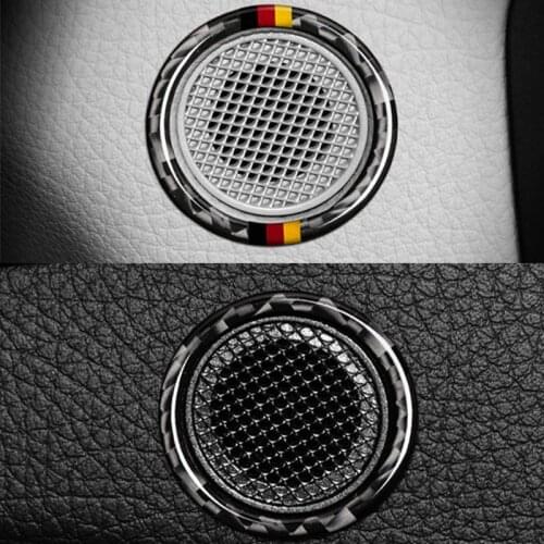 Carbon Fiber Microphone mike Ring Decoration Car Interior decoration Sticker For Mercedes benz GLK SLC E C Class 2007-2016