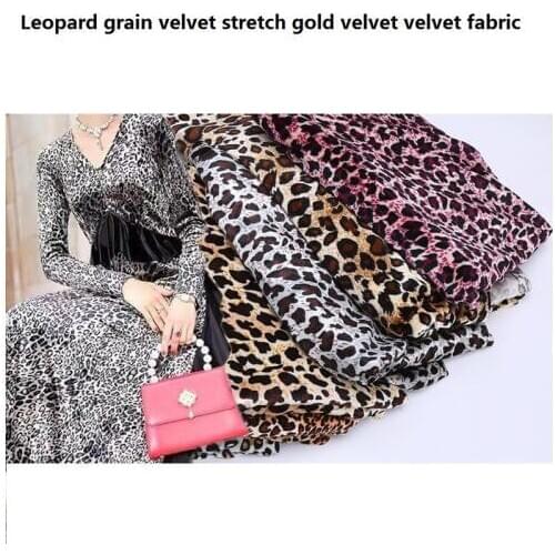 High quality leopard print velvet stretch gold velvet fabric velvet dress dance dress clothing fabric