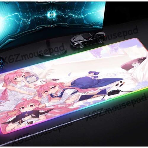 XGZ Anime Cute Penguin Pillow Custom Large RGB Gaming Mouse Pad Lock Edge Computer Desk Mat Rubber Non-slip 900x400/800x300 Xxl