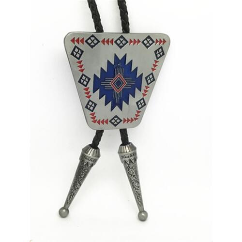 Western Fashion Leather Rope Cross Alloy Bolo Ties for Men New American Custom Southwest Necktie Pendants Jewelry