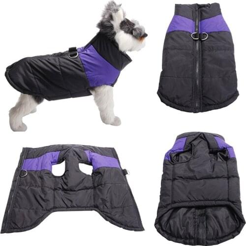 Winter Waterproof Warm Dog Clothes Pet Padded Vest Zipper Jacket Coat for Small Medium Large Dogs Vest Jacket Chihuahua Clothing