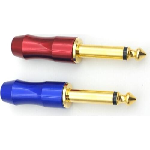 100pcs copper 6.3mm 1/4" MONO JACK PLUG connector for soldering adapter Gold plated NEW