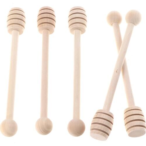 5Pcs 16CM Wooden Honey Spoon Honey Wooden Stir Bar for Honey Jar Supplies Eco-Friendly Long Handle Mixing Stick Dessert Tools