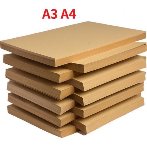 50pcs/lot 160g High Quality A3/A4 Brown Kraft Paper DIY Handmake Card Making Craft Paper Thick Paperboard Cardboard