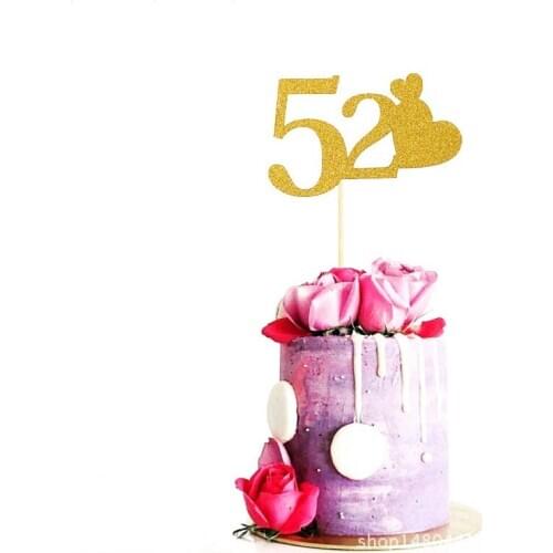 520 Love Cupcake Cake Topper Happy Birthday Heart LOVE Cake Flags Stick for Family Birthday Party Baking Wedding Decor Supplies