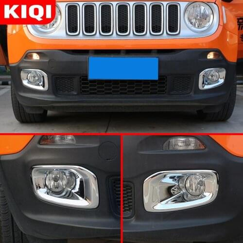 ABS Chrome Front Fog Light Lamp Cover Foglight Lamp Shade Frame Trim For Jeep Renegade 2015 2016 2017 2018 2019