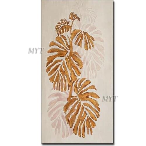 Abstract Gold Leaves Canvas Oil Painting 100% Hand-painted Wall Canvas Art Oil Paintings Wall Picture Artwork For Living Room