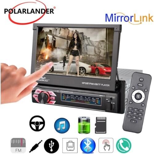 1 Din MP5 TF FM RMVB AVI USB Car Radio 11 Languages Mirror Link Night Vision Cyclic Recording FLAC WMA SD Bluetooth Microphone