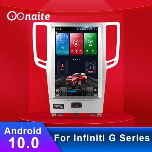 Oonaite 12.1inch Screen HD Android 10 Car GPS Navigation For Infiniti G Series Car Stereo Multimedia Radio Player