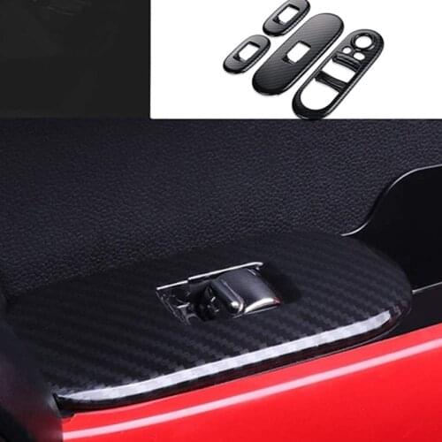 Car Window Lifter Switch Control Cober Case Shell Carbon Fiber Stickers for Mini Cooper S JCW F55 F56 Hatchback