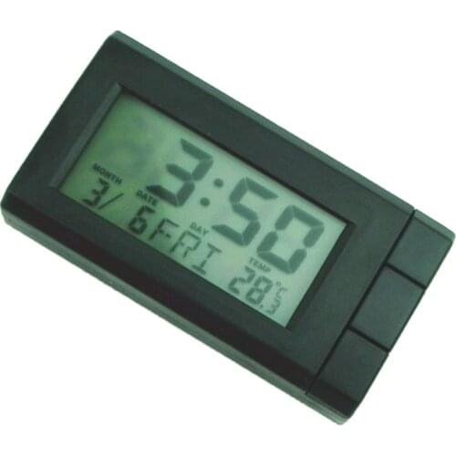 Car Thermometer With Backlight​ Function Digital Clock Car Electronics Indoor Temperature LCD Display Gauge