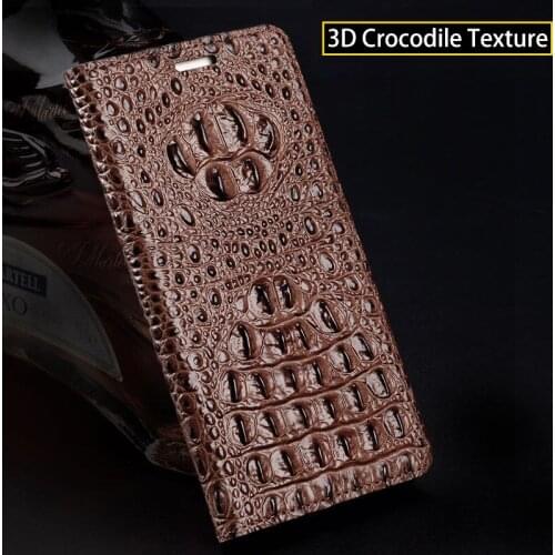 Brand crocodile back pattern phone case For Huawei P20 lite Genuine leather phone case flip Magnetic buckle phone case