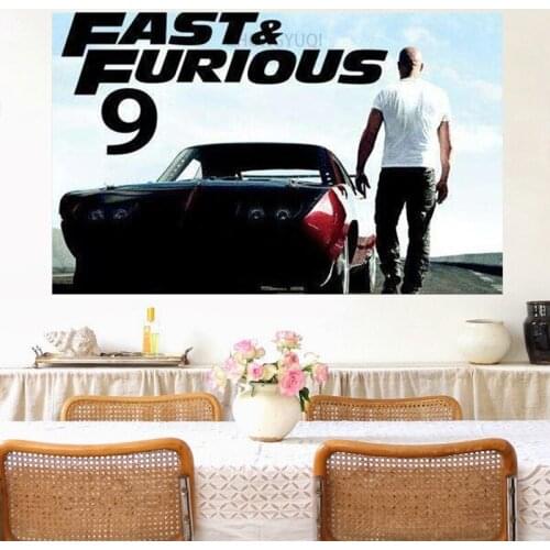 1 Piece Decorative Painting Poster New Fashion Office Home Mural FAST & FURIOUS 9 Movie Painting Wholesale frame