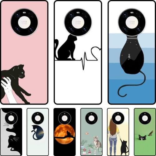 Lovely cat Phone Case For Huawei mate 40 30 10 20 40 8 9 Lite Z Pro black cell shell