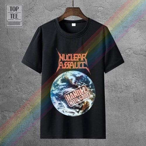 Nuclear Assault Handle With Care 1989 Earth Album Cover T Shirt