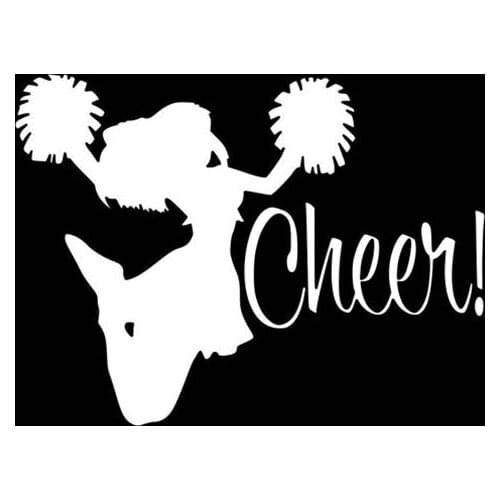 Black/Sliver Cheerleader Decals Art Car Body Decor Car Rear Glass Stickers Vinyl Wall Decor Wallpapers S1157