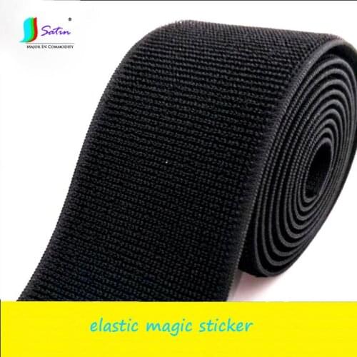Black 2/2.5/3/3.8/5/6/7.5/10cm Width Household Bandage Tape Material Elastic Belt,DIY Household Elastic Magic Sticker S0533L