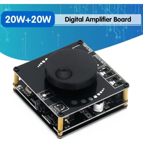 AP15H Bluetooth 5.0 20W+20W Power Digital Amplifier Stereo Board AMP Amplificador Home Theater 12V 24V 3.5mm AUX USB