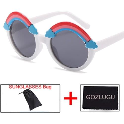 2021 Childrens Jelly Color Rainbow Sunglasses Cute Round Frame Ocean Sheet Kids Sunglasses Fashion Baby Cute Glasses UV400
