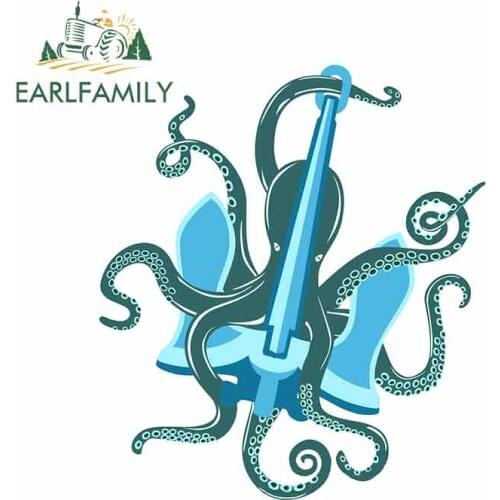 EARLFAMILY 13cm x 11.5cm For Octopus Fine Decal Suitable For VAN SUV Sunscreen Car Bumper Window Stickers Graffiti Stickers