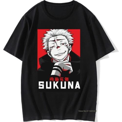 Tshirt Manga Japanese Anime Jujutsu Kaisen T Shirt O-Neck Men gojo satoru Tops Yuji Itadori Graphic Tees Cool T-shirt Male 90s
