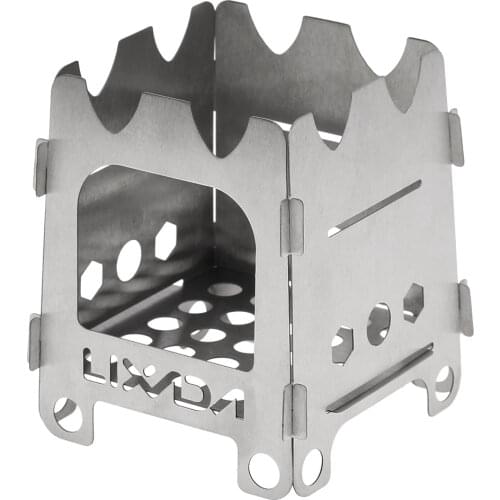 Lixada Outdoor Lightweight Camping Wood Stove Portable Outdoor Folding Titanium Wood Stove Burning Picnic Alcohol Wood Stove