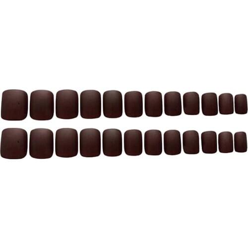 24Pcs Matte Ballerina Coffin Nails Full Cover Short False Nails Art Tips Set