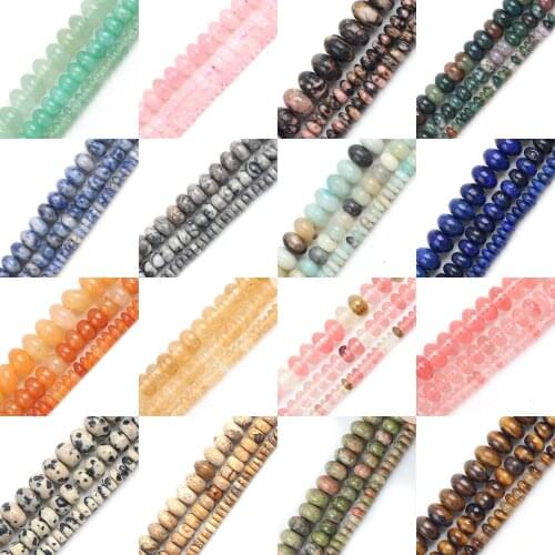 Natural Round Beads Yellow Crystal Rondelle Loose Spacer Beads 15"4/6/8mm For Jewelry Making Bracelet Charms Accessories