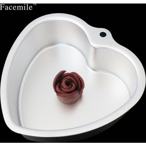 New 6Inch Anodized Aluminum heart shape Cupcake Pan Cake Pudding Mold Baking Mould with Removable Bottom DIY Baking Gift 03039