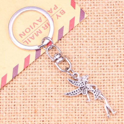 New Fashion Keychain 33*14 mm angel girl Pendants DIY Men Jewelry Car Key Chain Ring Holder Souvenir For Gift