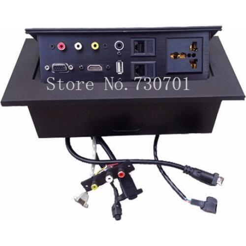 2019 Bulk 3PIN POWER 1VGA 1 HDMI 1 USB 1 DOUBLE AUDIO 2 DATA POPUP SOCKET Thick edge right angle/Thin edge fillet free shipping