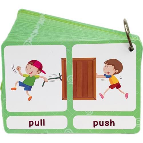 100 Groups Opposites Flashcards English Vocabulary Cards Montessori Learning Educational Toys For Children Memory Game