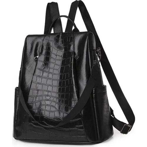 Solid Color Fashion Women Backpack New Pu Leather Waterproof School Bag For Girls Large-capacity Anti-theft Travel Backpack 2021
