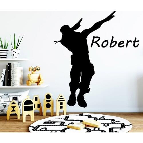Personalized Vinyl Wall sticker Custom Name Battle Royale Gamer Stickers For Kids Room Decor Stickers Battle Game pegatinas