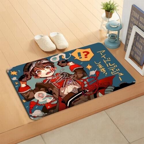 Custom Jibaku Shounen Hanako Kun Doormat Yugi Amane Home Gift Mat Flannel Sponge Fabric Carpet 3D Printed Decoration For Bedroom
