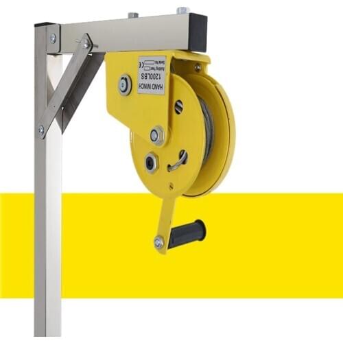 Manual Stainless Steel, Outside Installation Lifting Tool, Crane, Folding, Self-Locking Manual Winch Assembly Air Conditioner