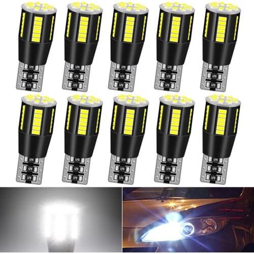 10Pcs T10 Led Canbus W5W Led Bulbs 168 194 6000K White Signal Lamp Dome Reading License Plate Light Car Interior Lights Auto 12V