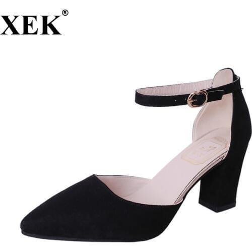 XEK Women Pumps Sandals High Heel Summer Pointed Toe Summer Dancing Wedding Shoes Casual Sexy Party Ladies High Heels ST257