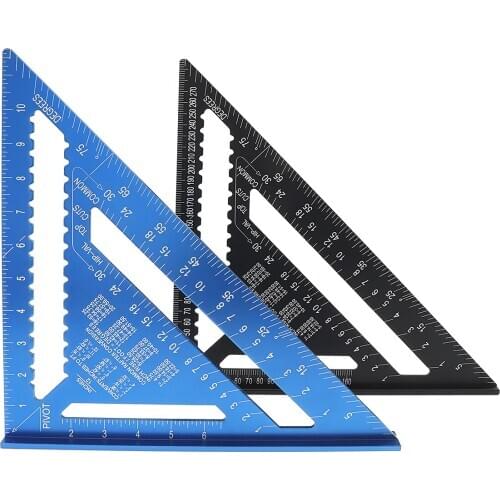 Angle Ruler 12 inch metric Imperial Aluminum Alloy Triangular Measuring Ruler Woodwork Triangle Angle Protractor