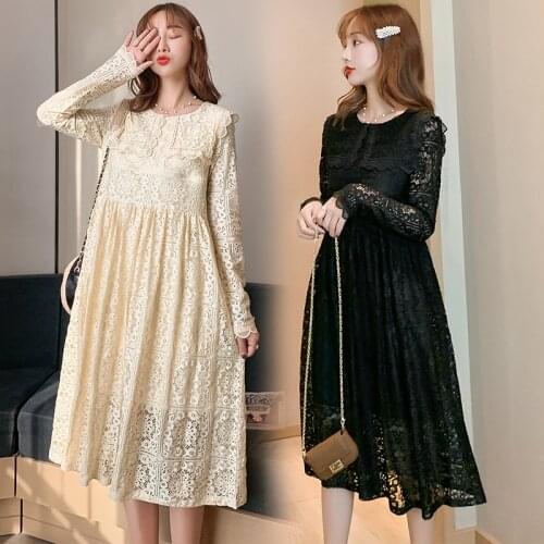 Spring Autumn Lace Nursing Maternity Dresses Fashion Lace Pregnancy Dress Breastfeeding Maternity Clothes For Pregnant Women