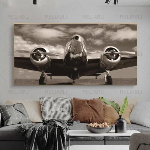Vintage Airplane Canvas Paintings Classicial Posters and Print Cuadros Wall Art Picture for Living Room Home Decoration No Frame