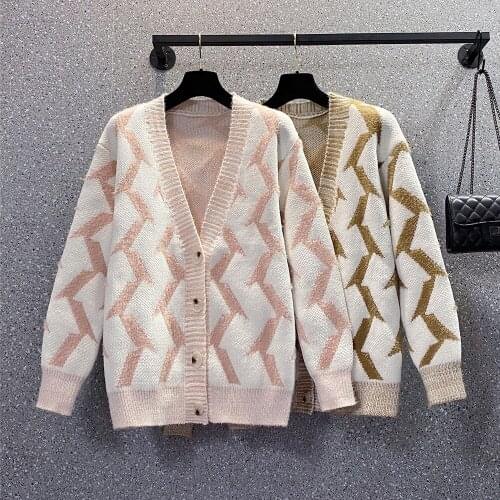 High Quality Women Sweater Retro Print Cardigan Fashion Winter Style Warm Knitted Cardigan female Sweaters preppy style