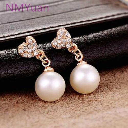 South Korea Accessories Wholesale Pearl Earrings New Love Heart Earrings Earrings For Women