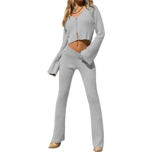 Women Ribbed Clothes Sets Solid Color Casual Fashion Suit Long Sleeve Zipper Tops and Elastic Waist Pants 2PCS Fall Spring XXL
