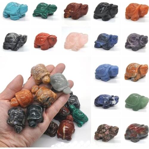 1PC Turtle Tortoise Statue Natural Healing Crystal Gemstone Animal Pocket Stone Figurine Home Decoration Wholesale