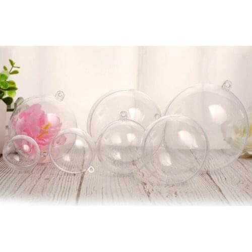 10pcs Transparent Balls Sphere Baubles DIY Ornament Hanging For Christmas Tree Party Clear Baubles