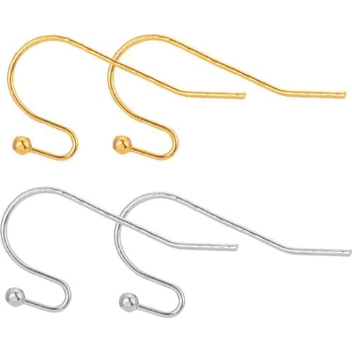 10Pcs Ear Hook Earrings Accessories DIY Accessories Jewelry Making Iron Hook Ear Round Pearl Ear Hook Line Jewelry Accessories