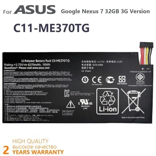 100% Original 4270mAh C11-ME370TG Tablet PC Battery for Asus Google Nexus 7 32GB 3G Version Batteries Batteria+Tracking number