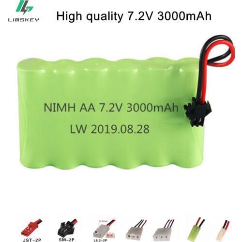 7.2v 3000mah NiMH Battery For Rc toys Car Tanks Trains Robot Boat Gun Ni-MH AA 700mAh 2400mah 7.2v Rechargeable Battery 1Pcs