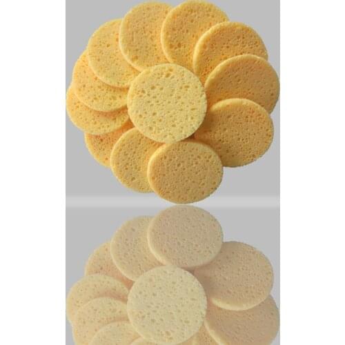 5pcs 6cm Face Round Makeup Remover Tools Natural Wood Pulp Sponge Cellulose Compress Cosmetic Puff Facial Washing Sponge